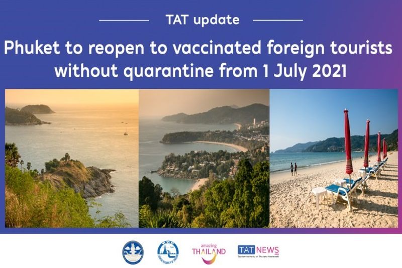 普吉島將從7月1日起成為泰國第一個對接種疫苗的外國遊客重新開放的目的地